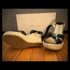 Jimmy Choo paten leather wedges